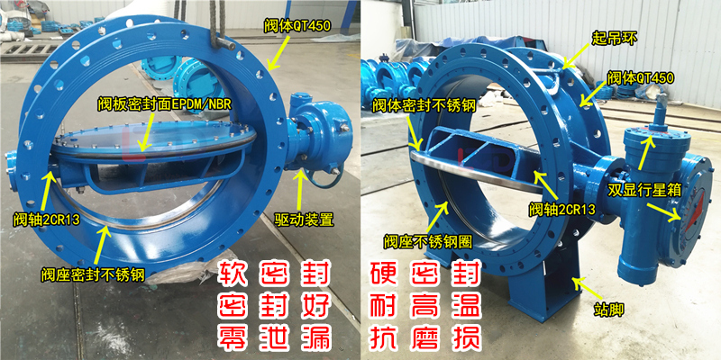 金屬硬密封蝶閥 雙偏心軟密封法蘭蝶閥